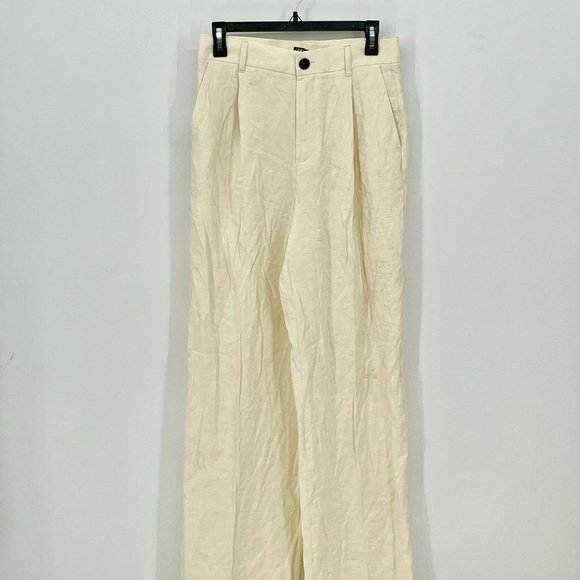 Women's Zara Full Length Pants In Vanilla, Size Small - Picture 2 of 9